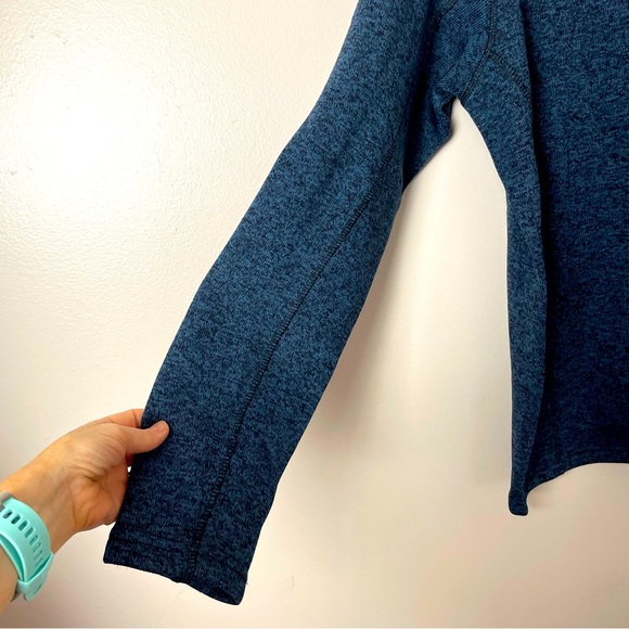 Eddie Bauer Quarter Zip Pull Over Knit Fleece Blue L - Picture 3 of 9